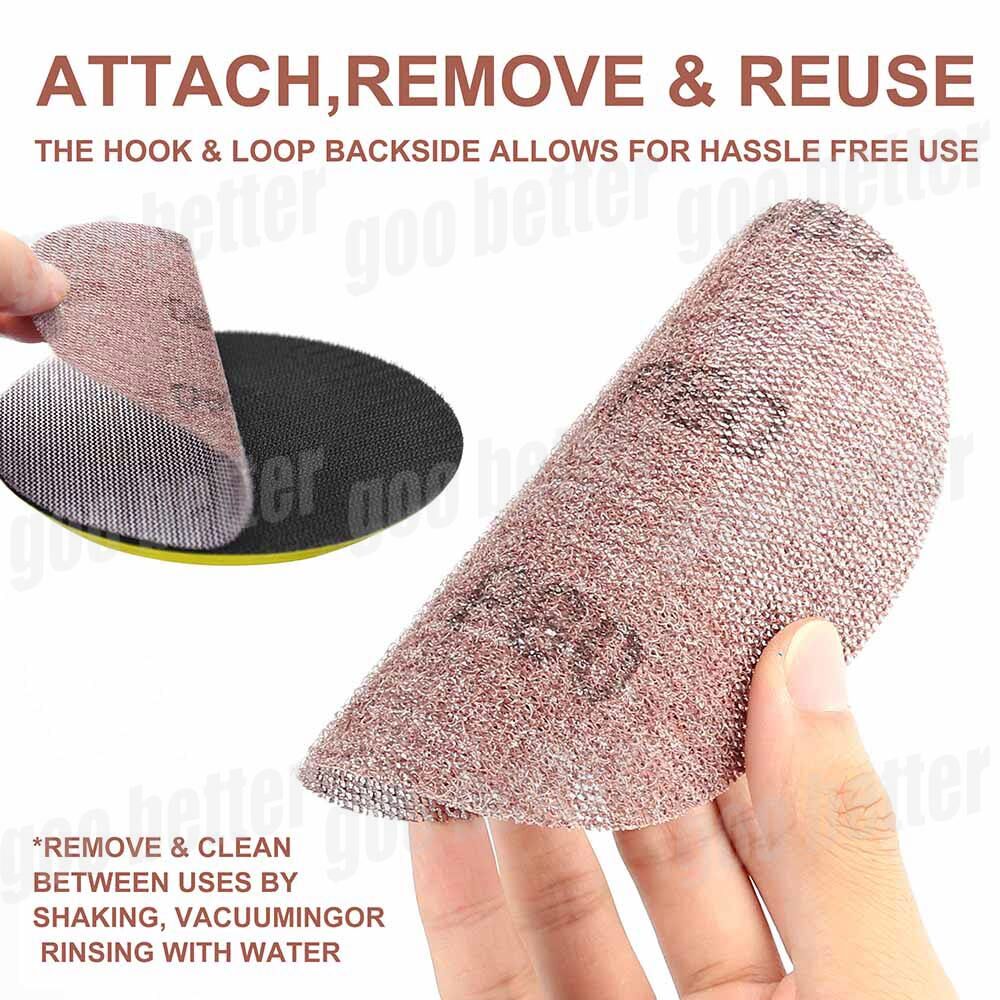 150mm Mesh Sanding Discs — P80 to P400 Grit 6‑Inch Hook & Loop Sandpaper 25/50 Pack