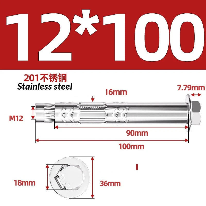 Stainless Steel Masonry Concrete Expansion Anchor Bolt — M6 M8 M10 M12 M16 | 304 & 201 SS