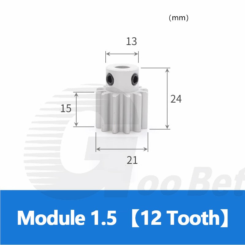 Spur Gear Aluminium Mod 1.5 with Hub 12- 32 Tooth Pinion Motor Gear Bore 6-20mm