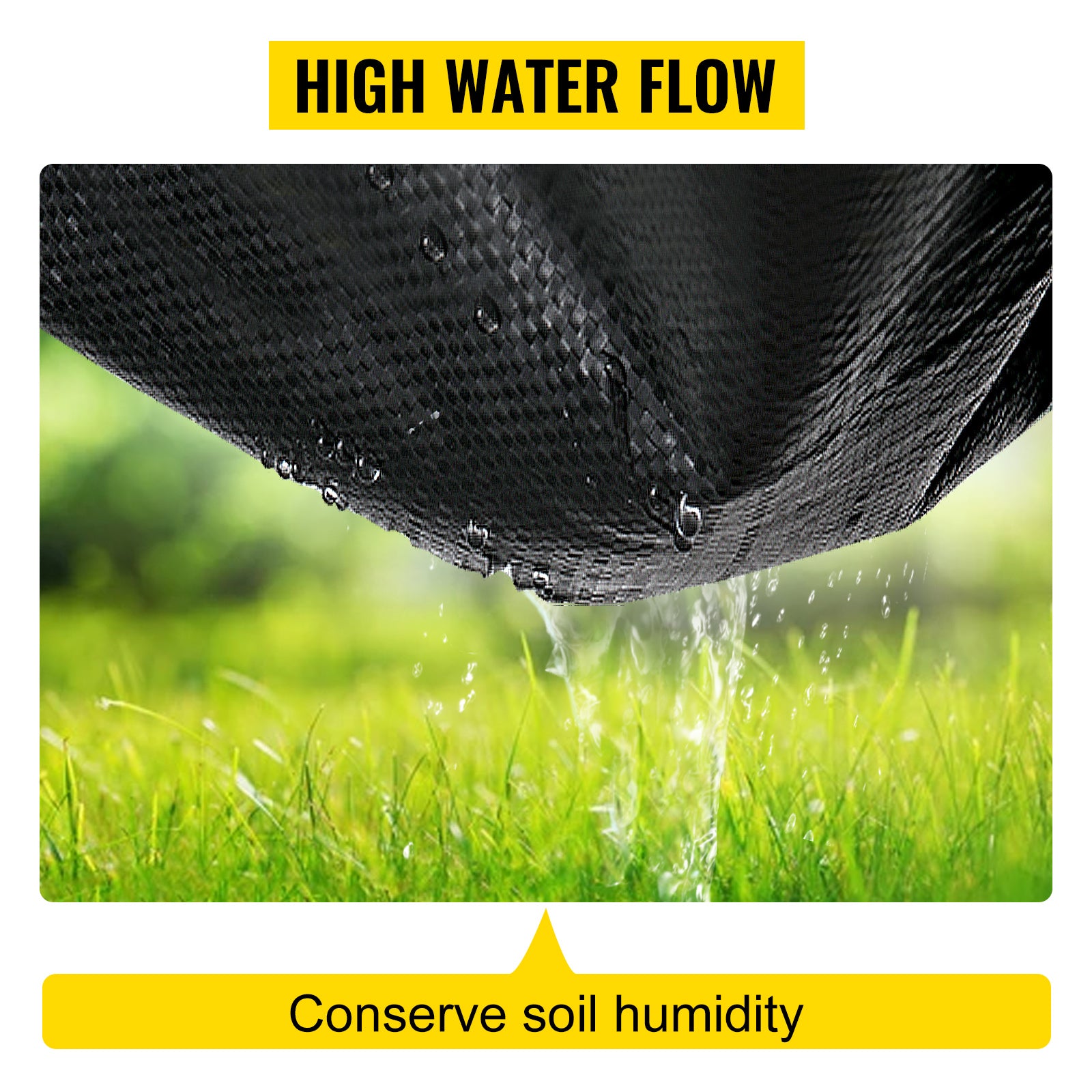 5ft x 250ft Premium 5oz Woven Weed Barrier Landscape Fabric — Heavy‑Duty Ground Cover for Garden, Lawn & Driveway Black