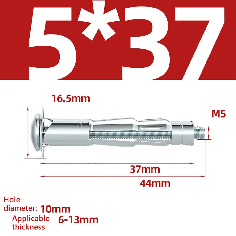 M4–M8 Metal Drywall Expansion Bolts | Hollow Wall Anchors for Plasterboard & Drywall