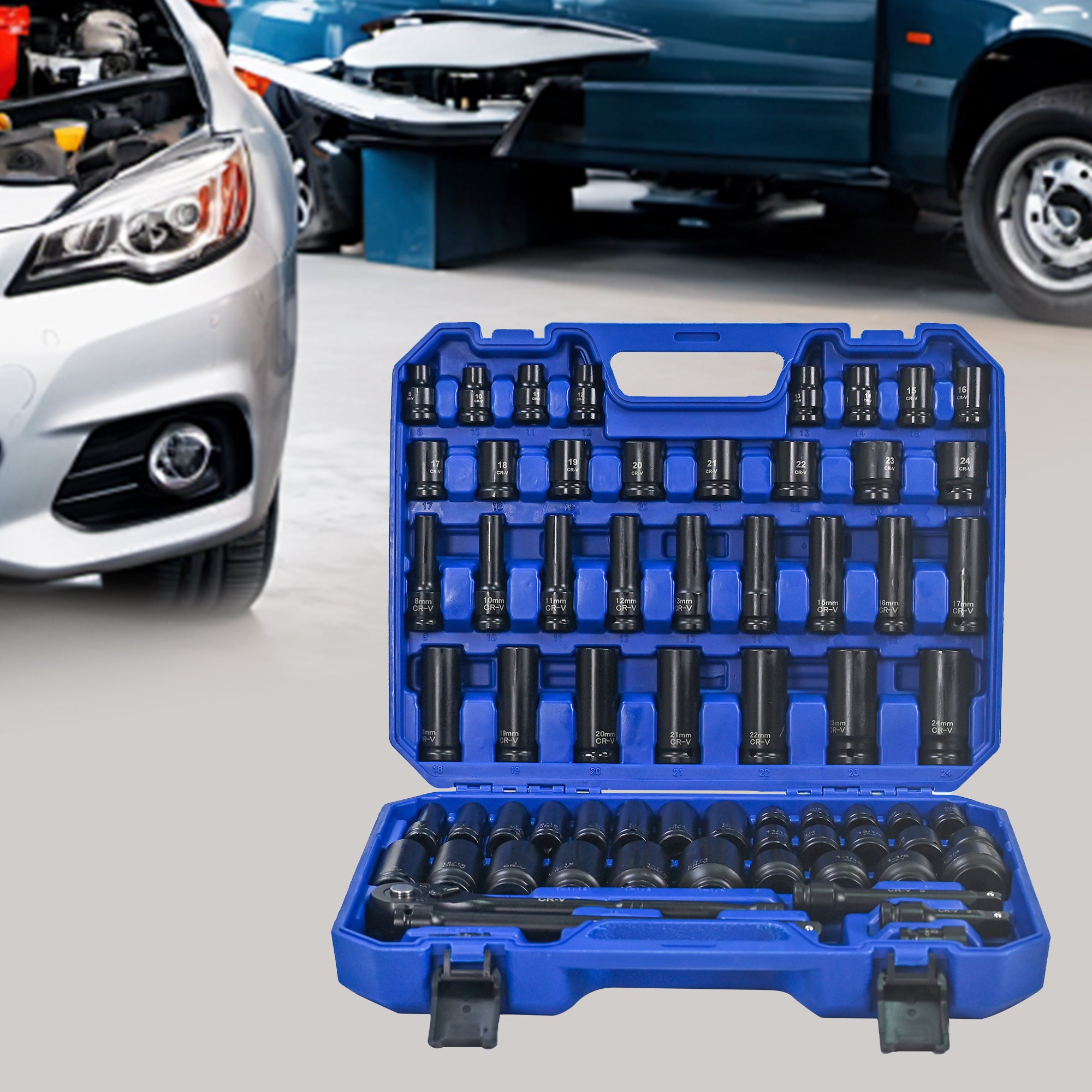 66-Piece Air Tool & Accessories Kit – Pneumatic Tool Set with Ratchet Wrenches