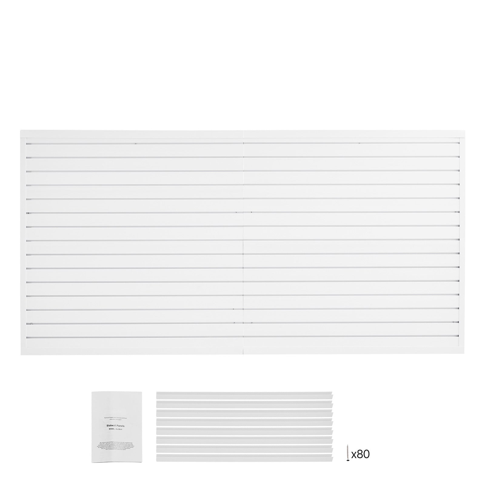8 x 4 ft Slat Wall Paneling PVC White Garage Slatwall with Modular Design