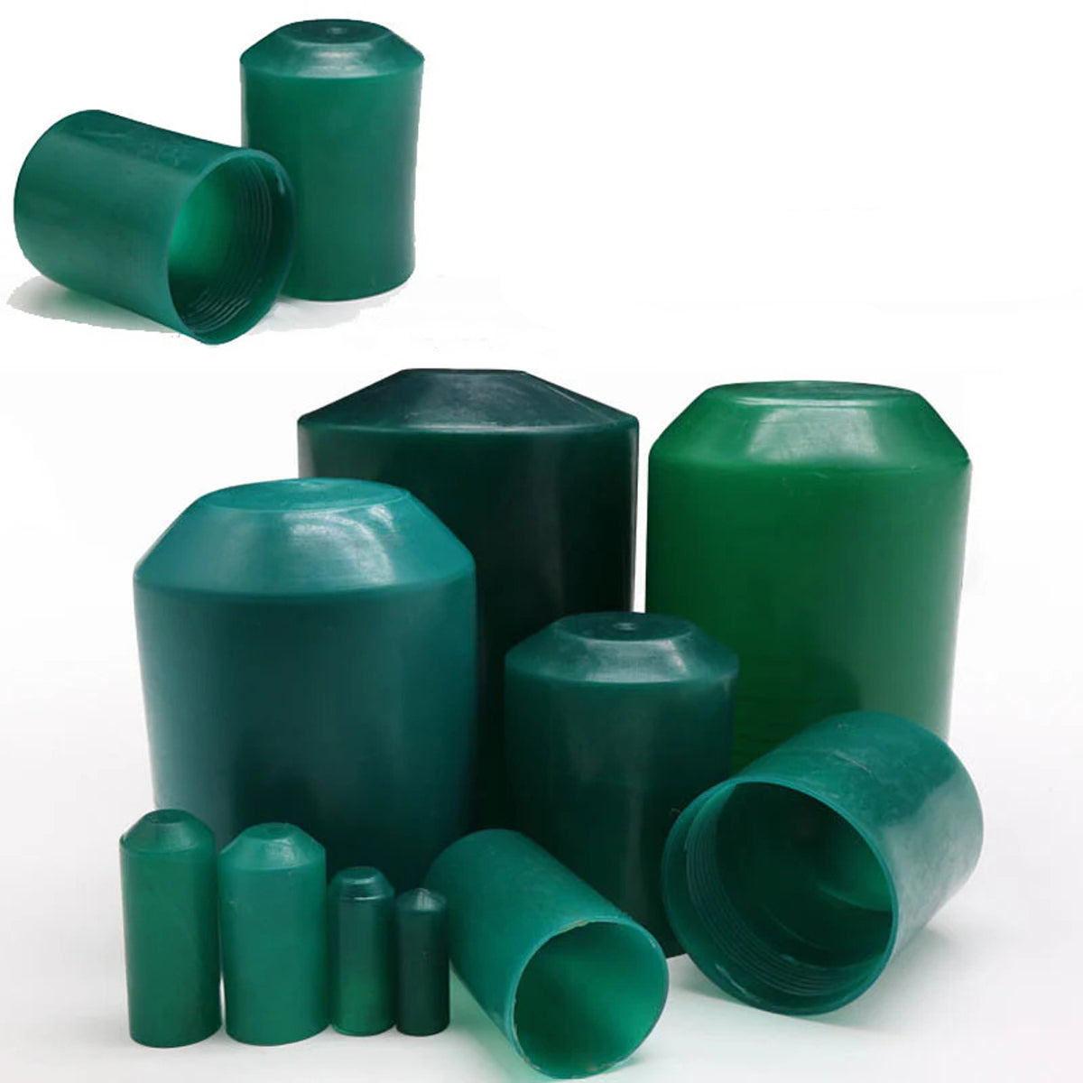 Green Heat Shrink End Caps 2:1 Ratio 10mm-100mm Adhesive Glue Lined 35KV Voltage