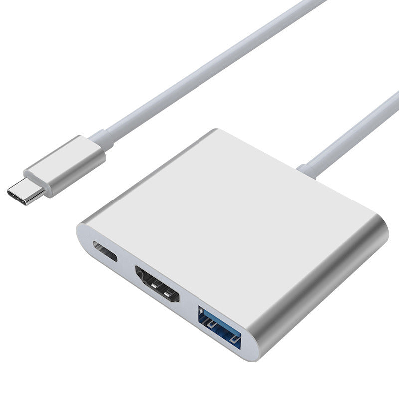USB-C to HDMI Multiport Adapter 3-in-1, Type-C Hub with 4K HDMI + USB 3.0 + PD Charging, Aluminum Alloy for MacBook, Laptop & Nintendo Switch