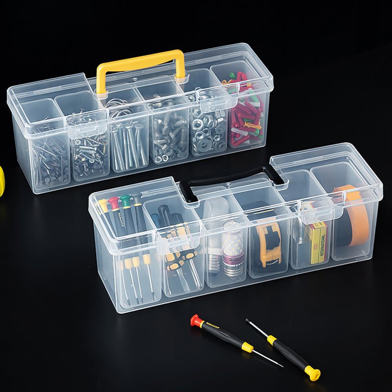 Transparent hardware tool box Multi - functional plastic tool box Portable hardware parts box tool box - HomeDIYer