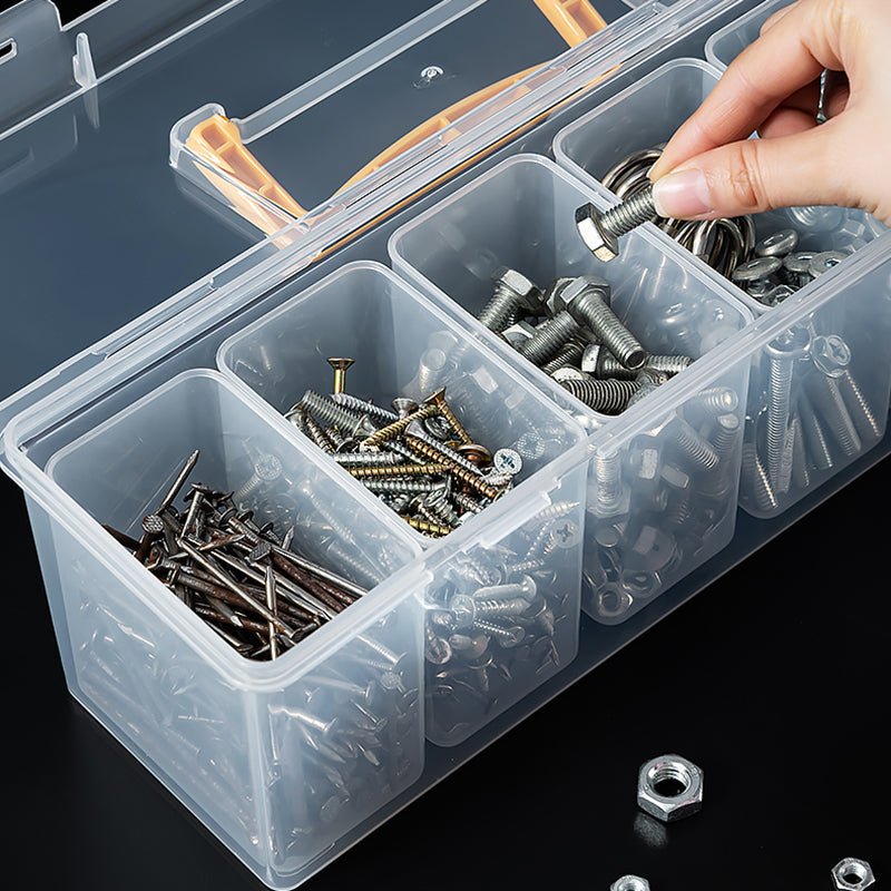 Transparent hardware tool box Multi - functional plastic tool box Portable hardware parts box tool box - HomeDIYer