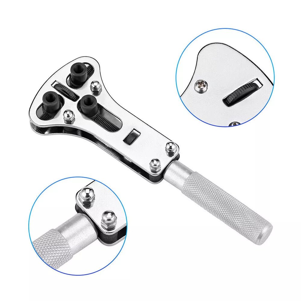Watch Back Case Opener Screw Wrench Cover Remover Battery Change Repair Tool Kit - HomeDIYer