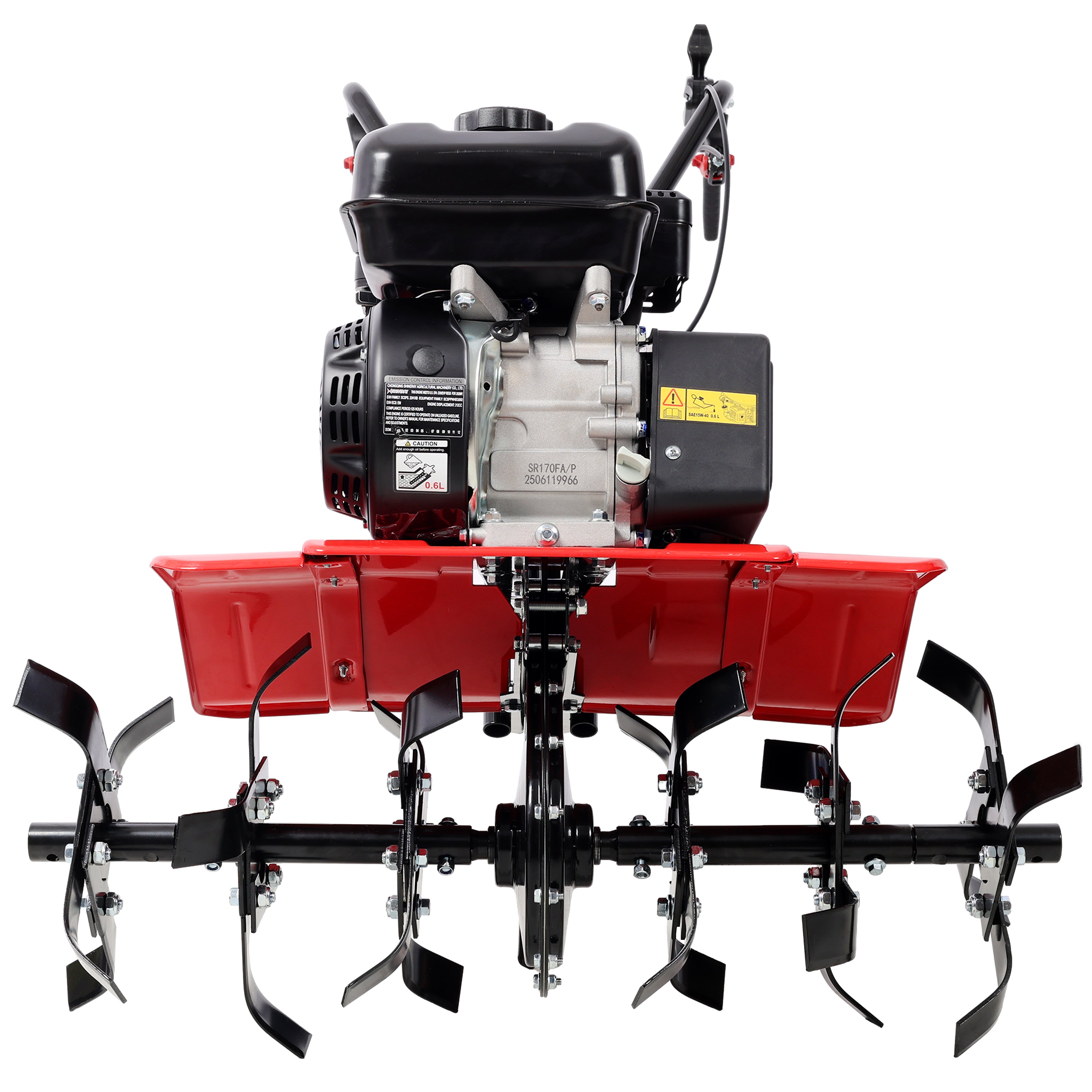 Heavy duty Power tiller, 7HP Gas Engine 212CC, 6 Blades 32.5" Wide and 10" Deep Cultivator - Garden Soil Prep for Planters and Vegetable Beds and More.