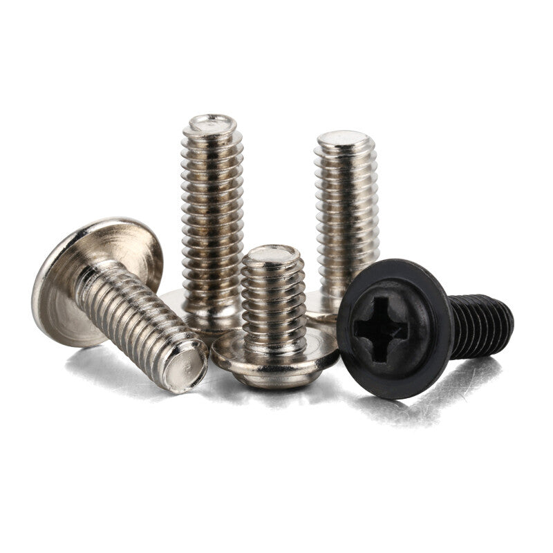 M2–M4 Flanged Button Head Phillips Screws – Black Zinc or Nickel Plated Carbon Steel