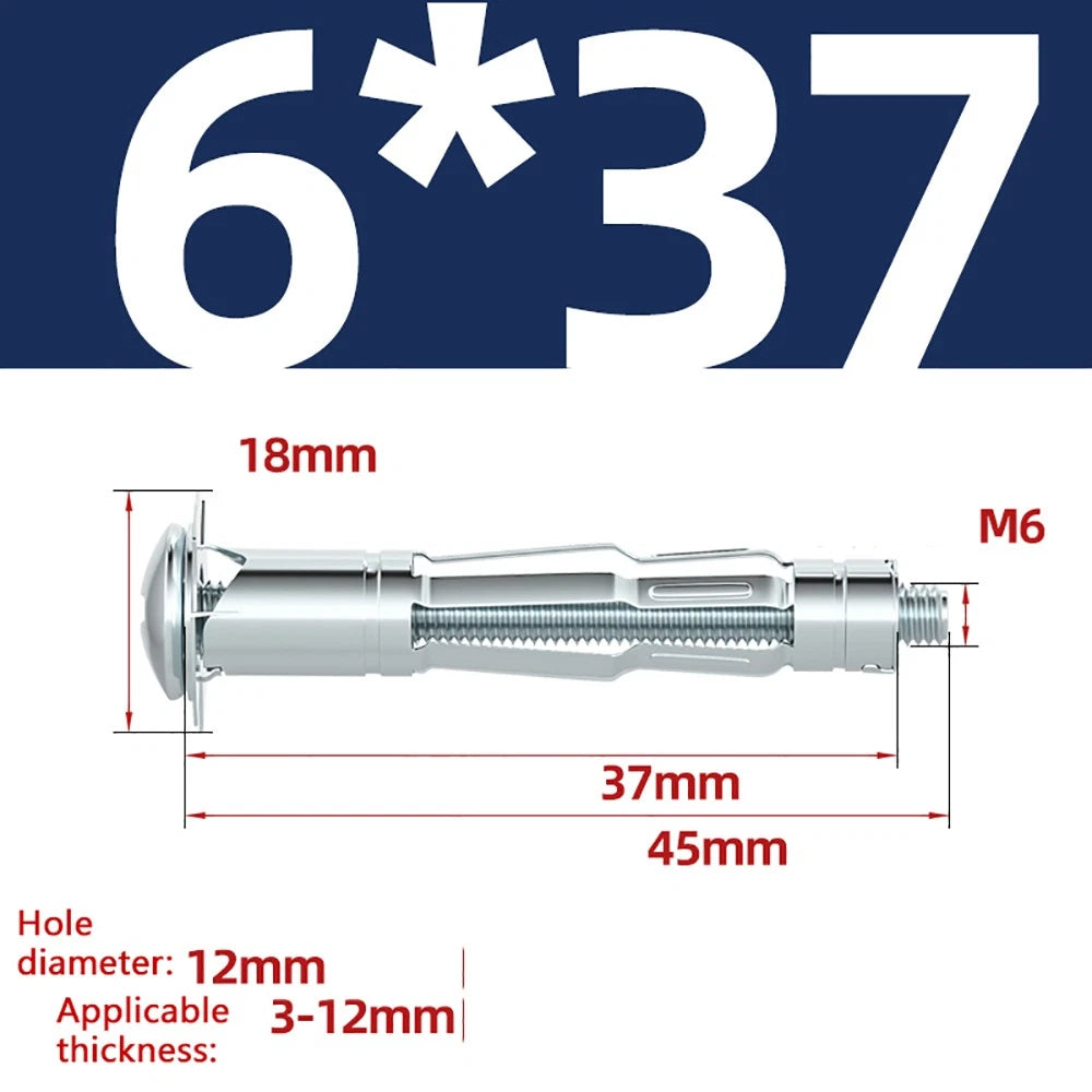 M4–M8 Metal Drywall Expansion Bolts | Hollow Wall Anchors for Plasterboard & Drywall