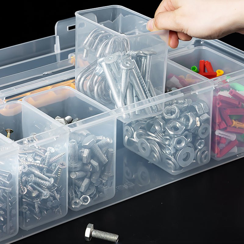 Transparent hardware tool box Multi - functional plastic tool box Portable hardware parts box tool box - HomeDIYer