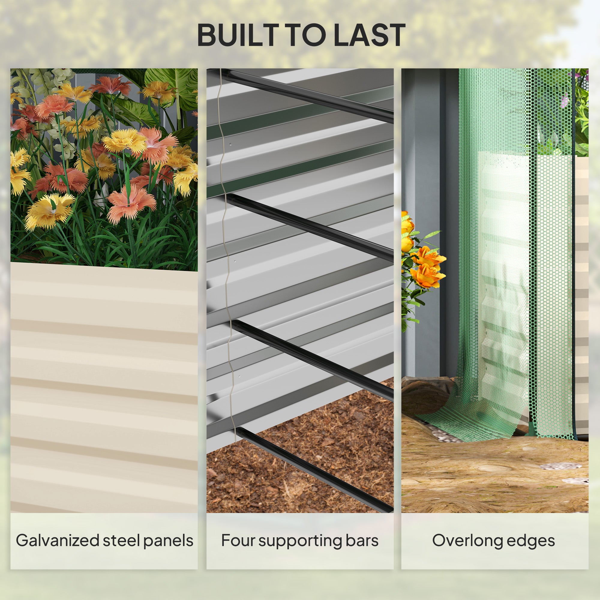 Galvanized Steel Raised Garden Bed with Crop Cage & Shade Cloth – Complete Plant Protector