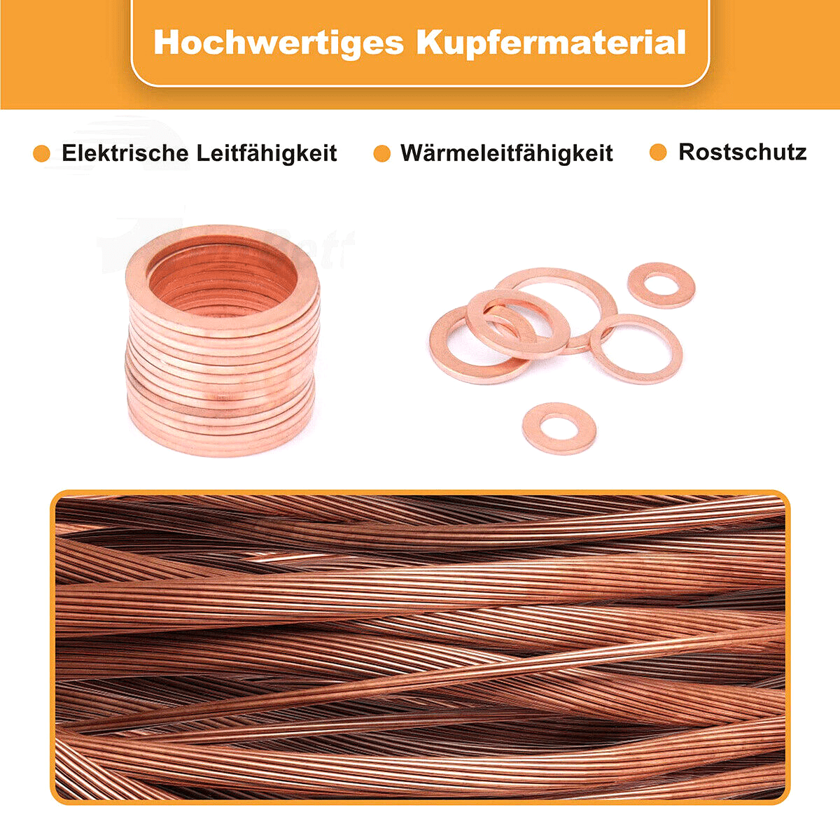150Pcs M5 - M22 Copper Washer Fasteners Assortment Kit Oil Seal Gasket Industrial - HomeDIYer