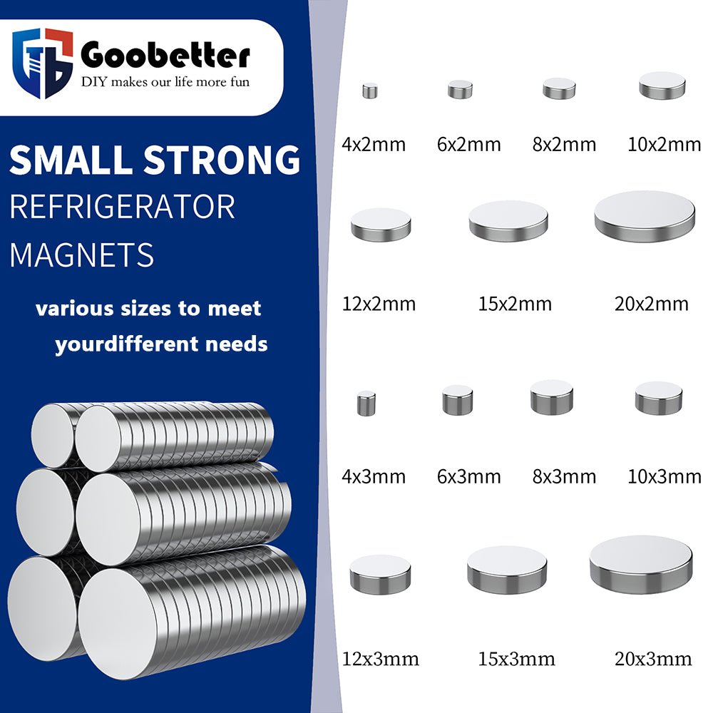 Small Neodymium Magnets - Heavy Duty Rare Earth Fridge Magnets for Whiteboard, DIY Crafts, Office & Home Use | Double Sided Strong Magnets - HomeDIYer