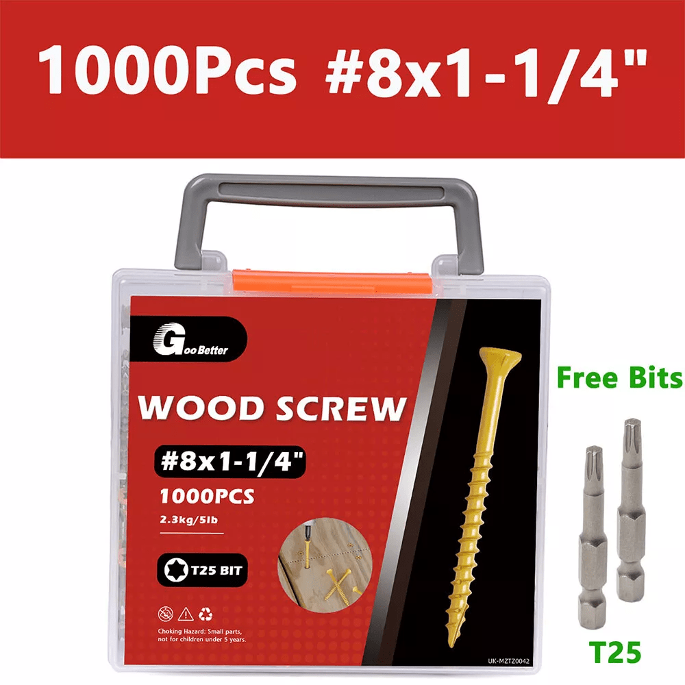 20 - 1000Pcs Deck Screws T25 Torx Self Tapping Wood Screws Exterior Deck Screws - HomeDIYer