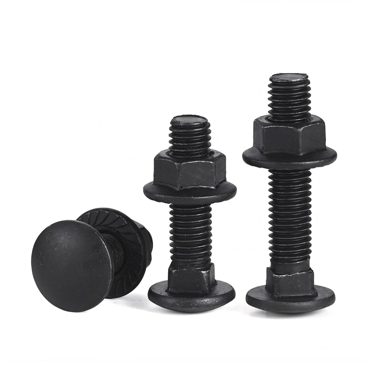 Black Carriage Bolts Grade 8.8 | M6–M24 Cup Square Domed Head Screws - HomeDIYer