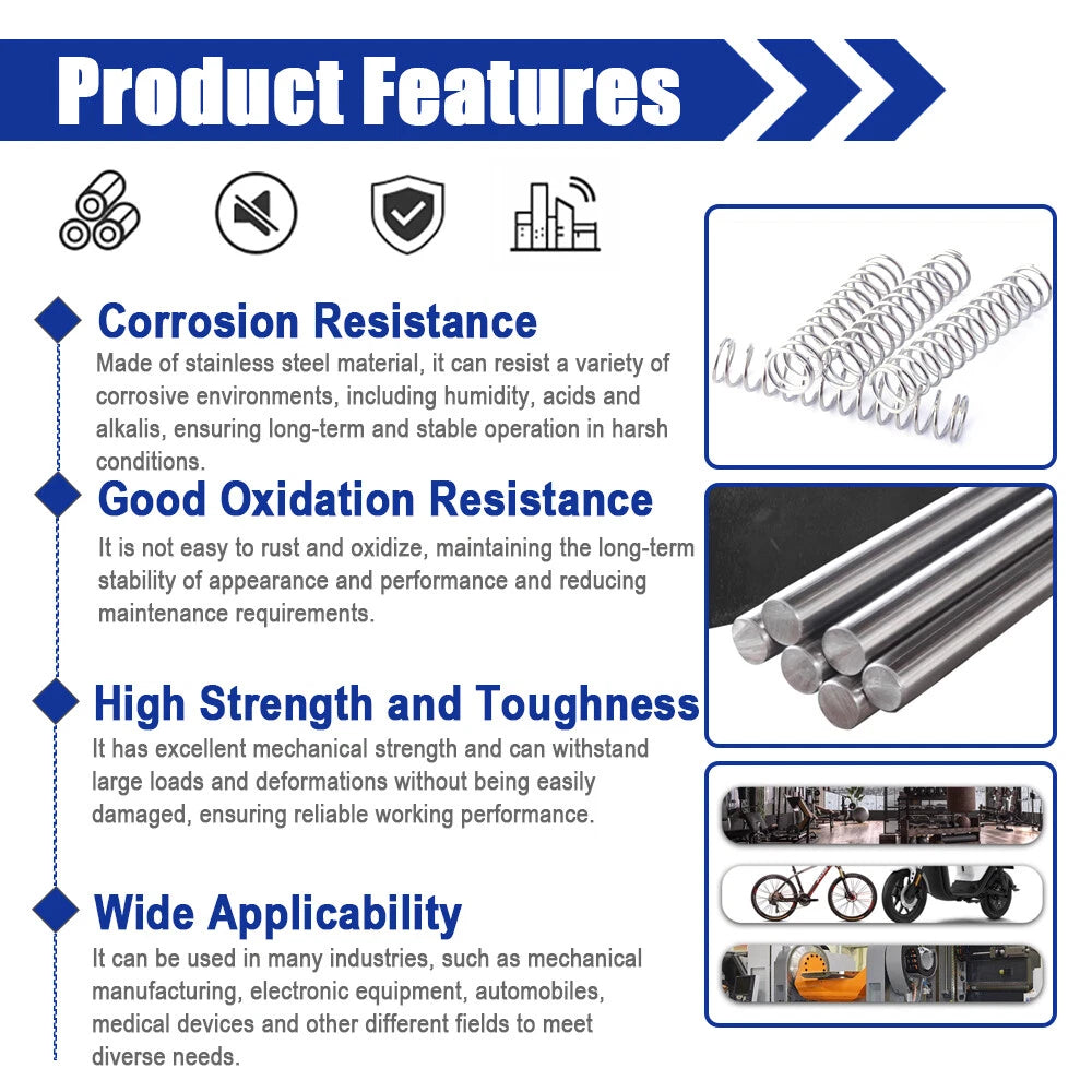 Wire Diameter 1.4mm, L 10~200mm, Stainles Steel Compression Spring Small Spring