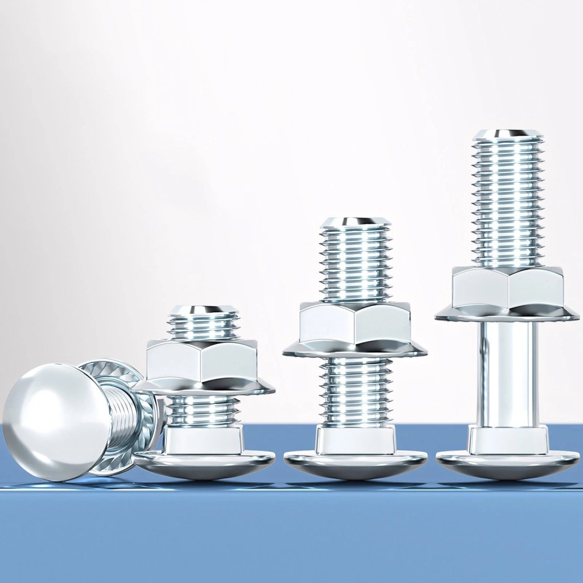 M4 M5 M6 Carriage Bolts with Hex Nuts – Zinc - Plated Steel, Full & Partial Thread - HomeDIYer