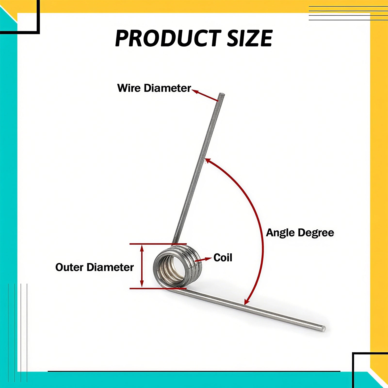 Torsion Spring 3 - 9 Coil (10 pcs), 1.6mm Wire dia, 8 ~ 18mm OD, Left spring Steel - HomeDIYer