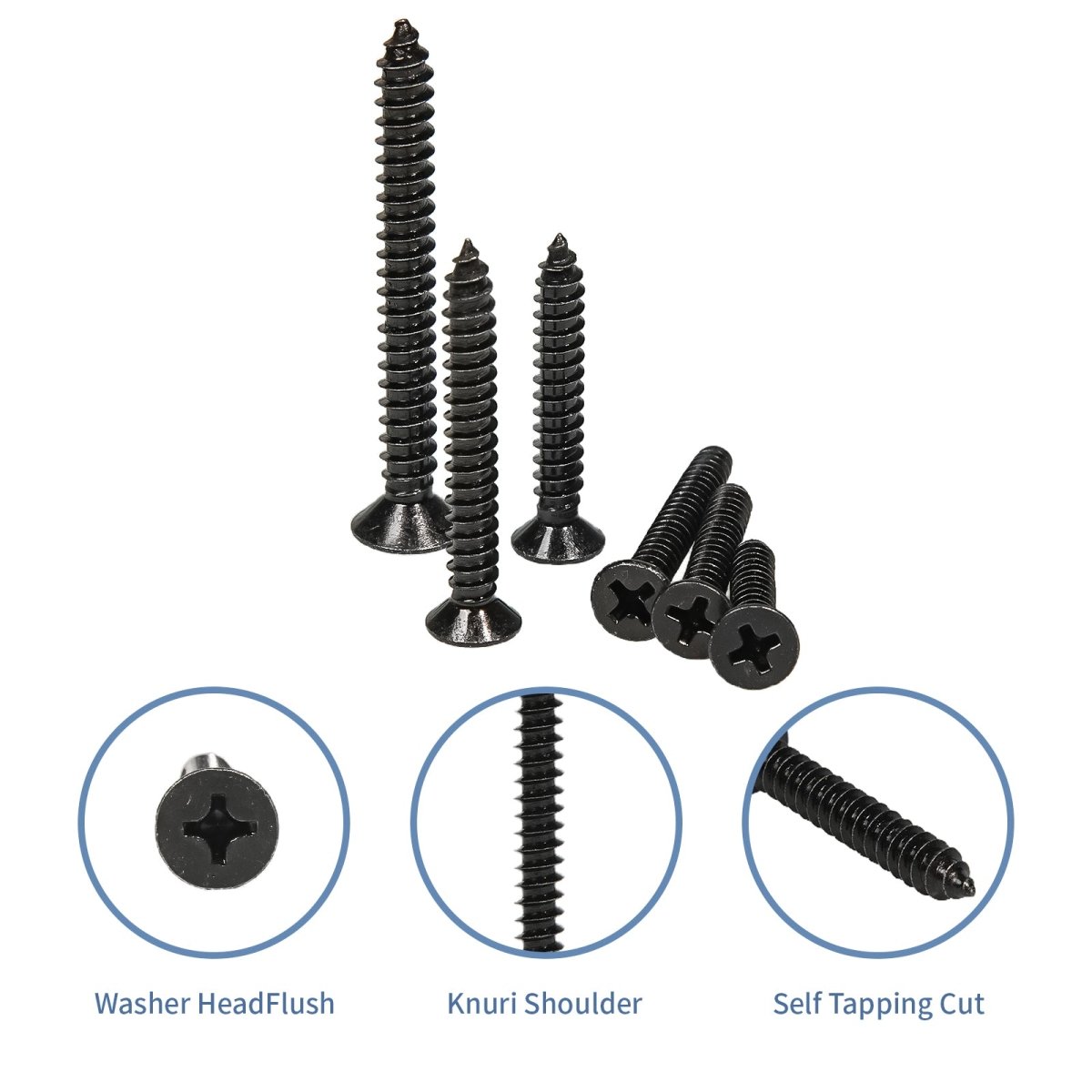 630Pcs Black Phillips Flat Head Sheet Metal Screws Self Tapping Wood Screws Set - HomeDIYer