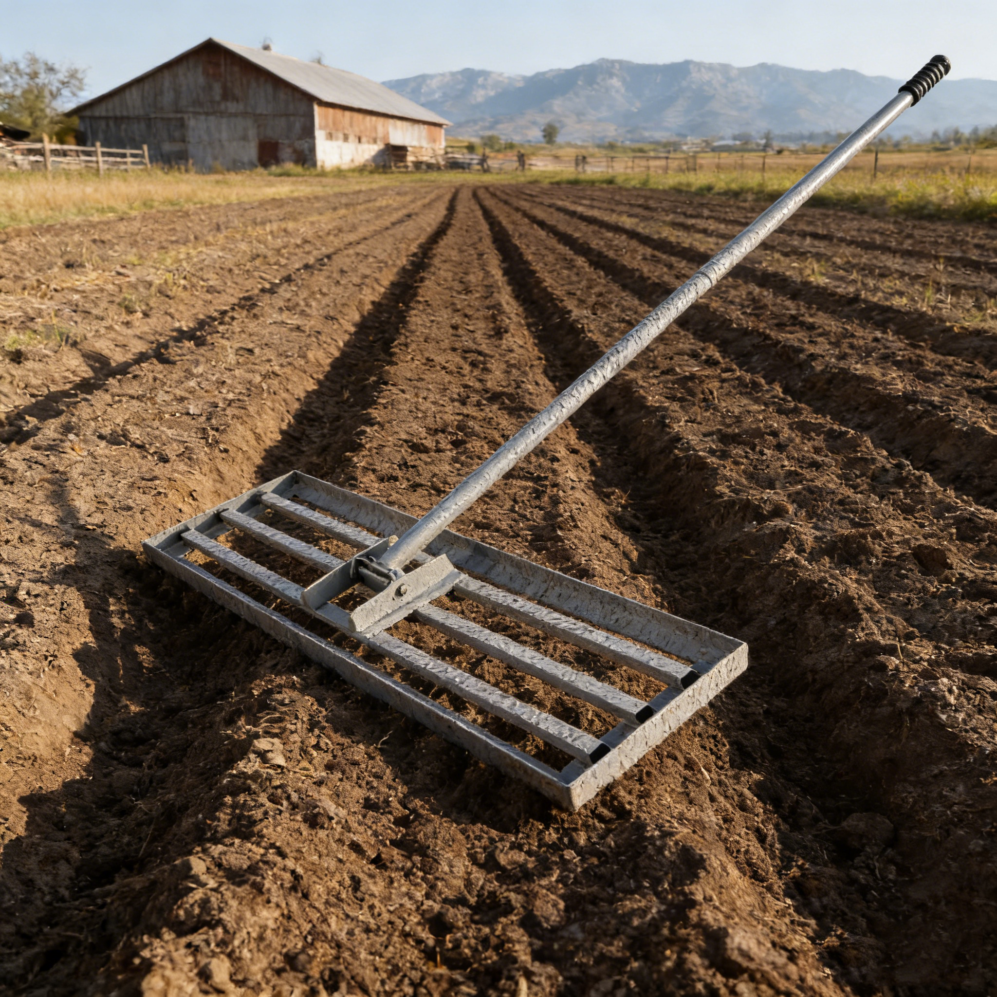 Garden backyard farmland golf course compost sand leveling with 79.5 long handle heavy duty tool lawn leveling rake