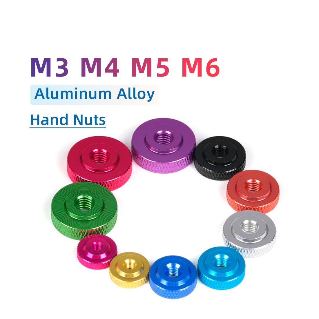 Knurled Thumb Nut Aluminum Alloy Thin Type Hand Grip Knob M3 M4 M5 M6 Thumb Nuts - HomeDIYer