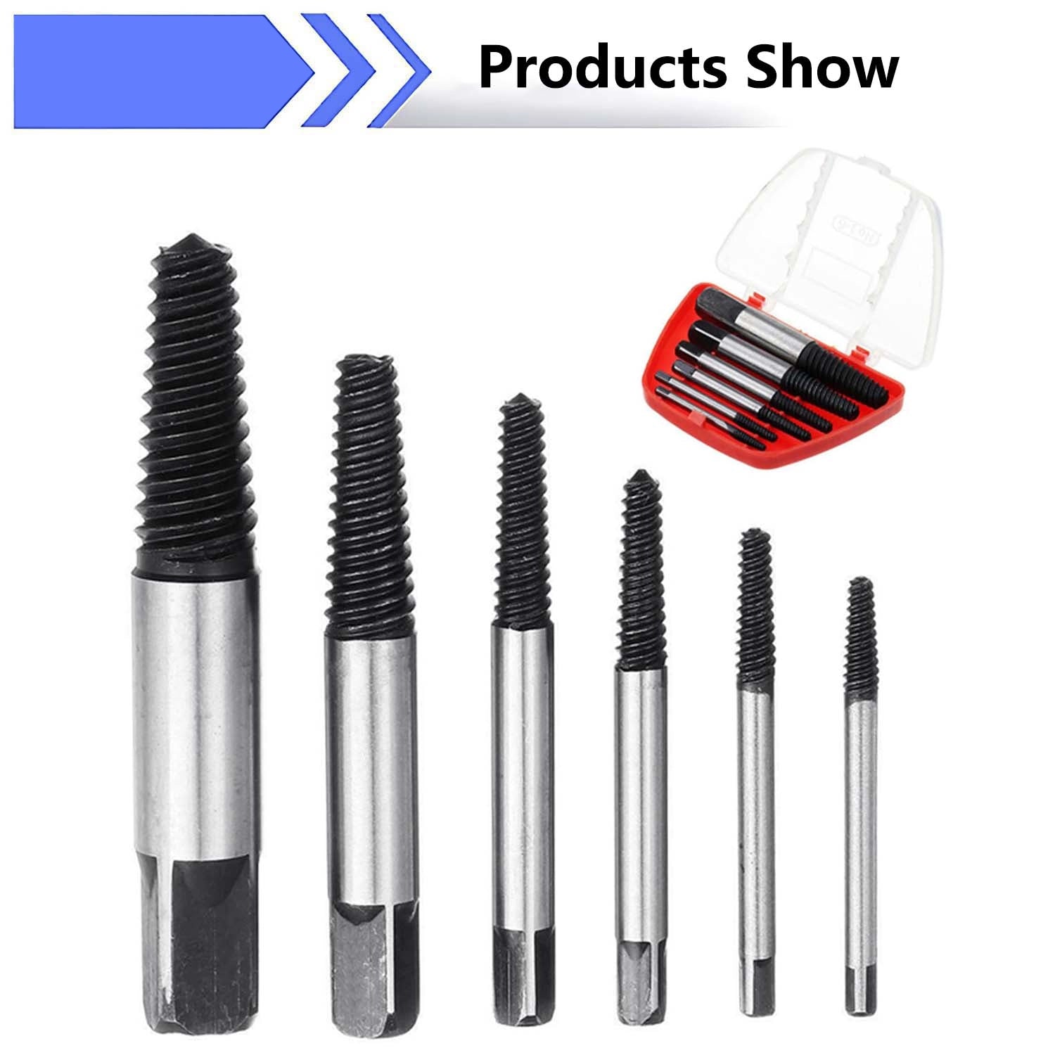 Damaged Broken Screw Remover Extractor Drill Bits 6Pcs Steel Durable Easy Out Remover Center Drill Damaged Bolts Remover Tool - HomeDIYer