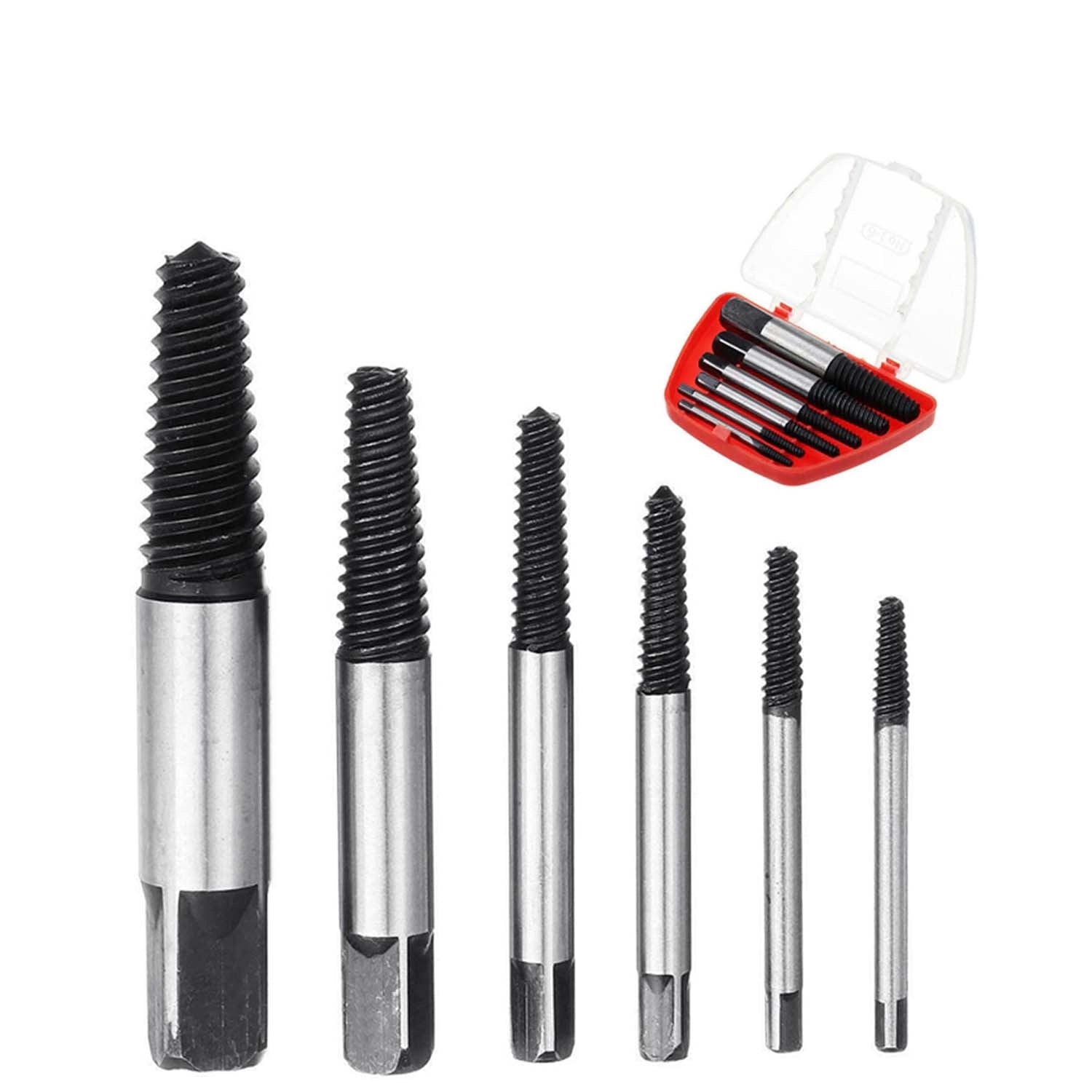Damaged Broken Screw Remover Extractor Drill Bits 6Pcs Steel Durable Easy Out Remover Center Drill Damaged Bolts Remover Tool - HomeDIYer