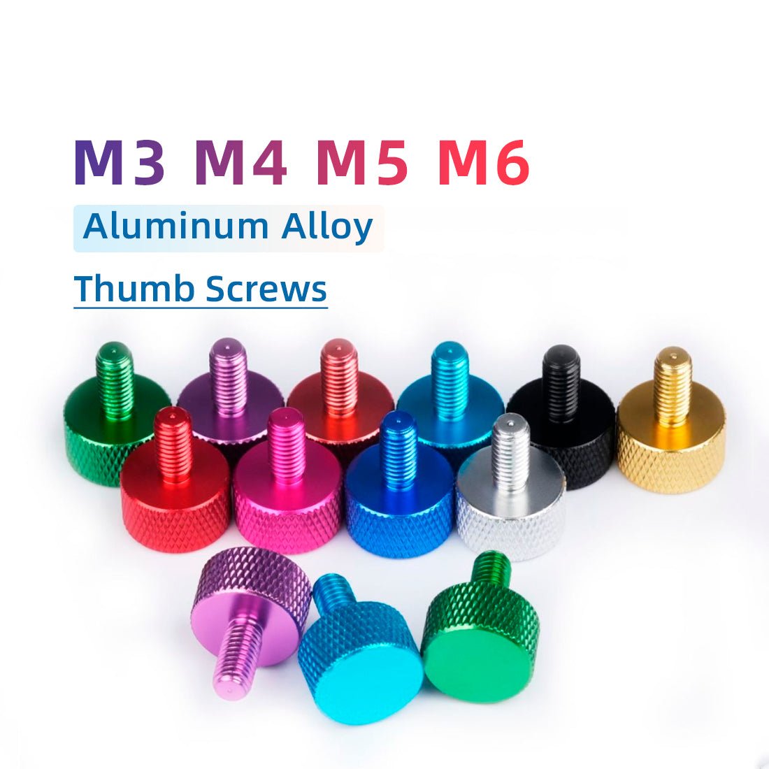 Knurled Thumb Screws M5 M6 Aluminum Alloy DIY Hand Tighten Grip Knob Bolts - HomeDIYer