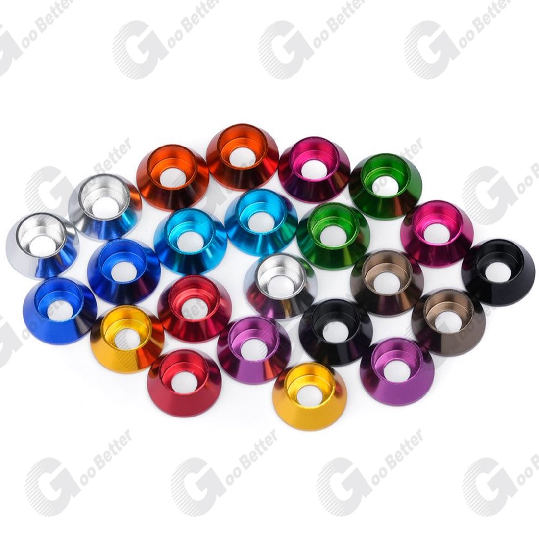 M2 M2.5 M3 M4 M5 M6 M8 Colours Load Spreading Cone Washers Anodised Aluminium - HomeDIYer
