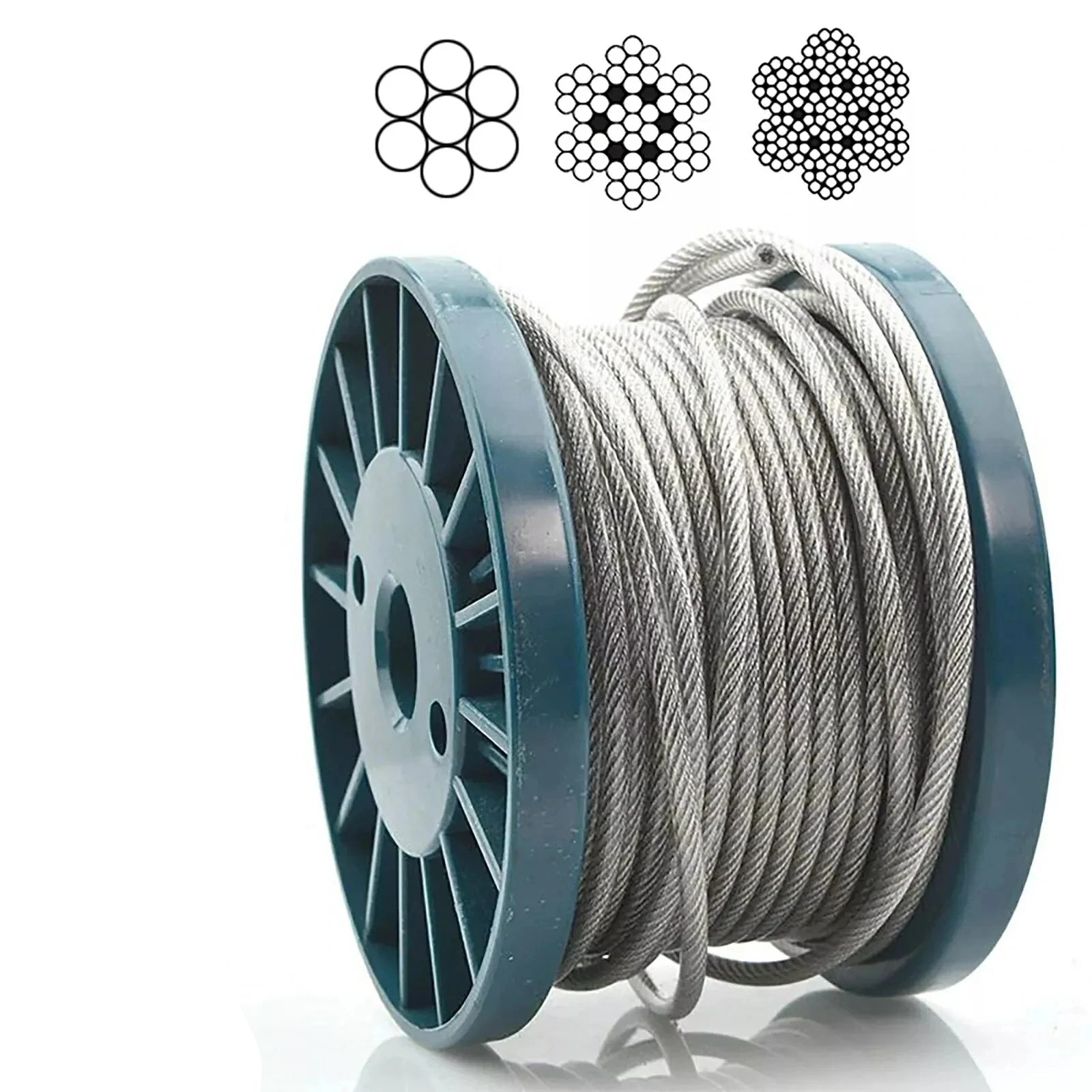 304 Stainless Steel Wire Rope Cable PVC Clear Plastic Coated 3mm - 12mm Diameter - HomeDIYer