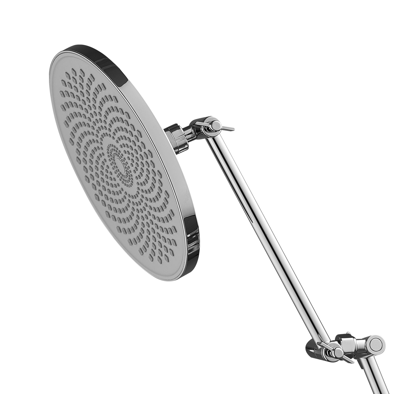 11” Adjustable Shower Arm Extension – 360° Swivel, G1/2 Universal Fit, Chrome