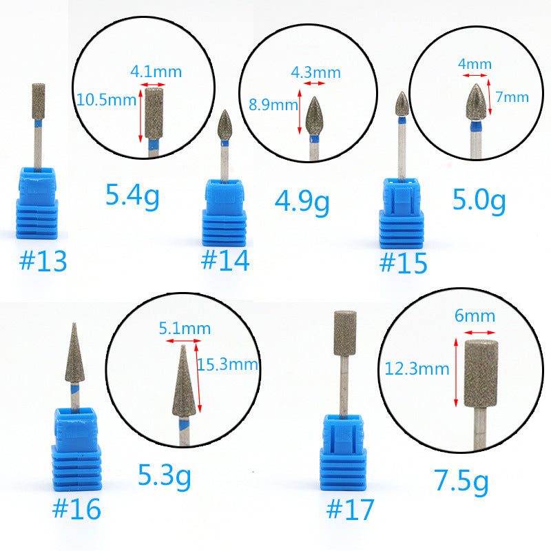 Diamond Grinding Nail Art Drill Bit Rotary Cuticle Clean Manicure Pedicure Tools