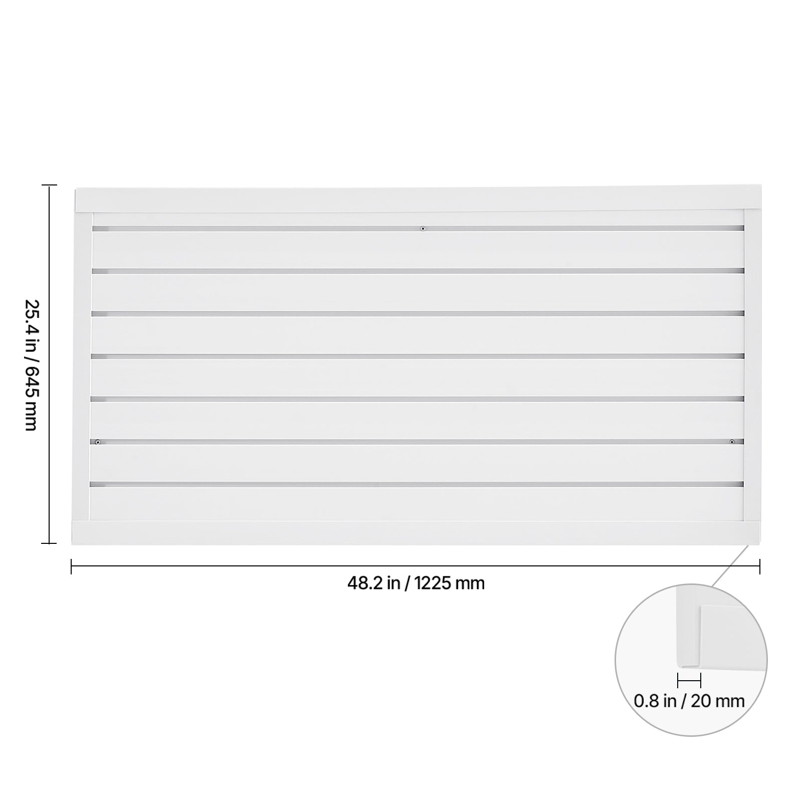 2 x 4 ft Slat Wall Paneling PVC White Garage Slatwall with Modular Design