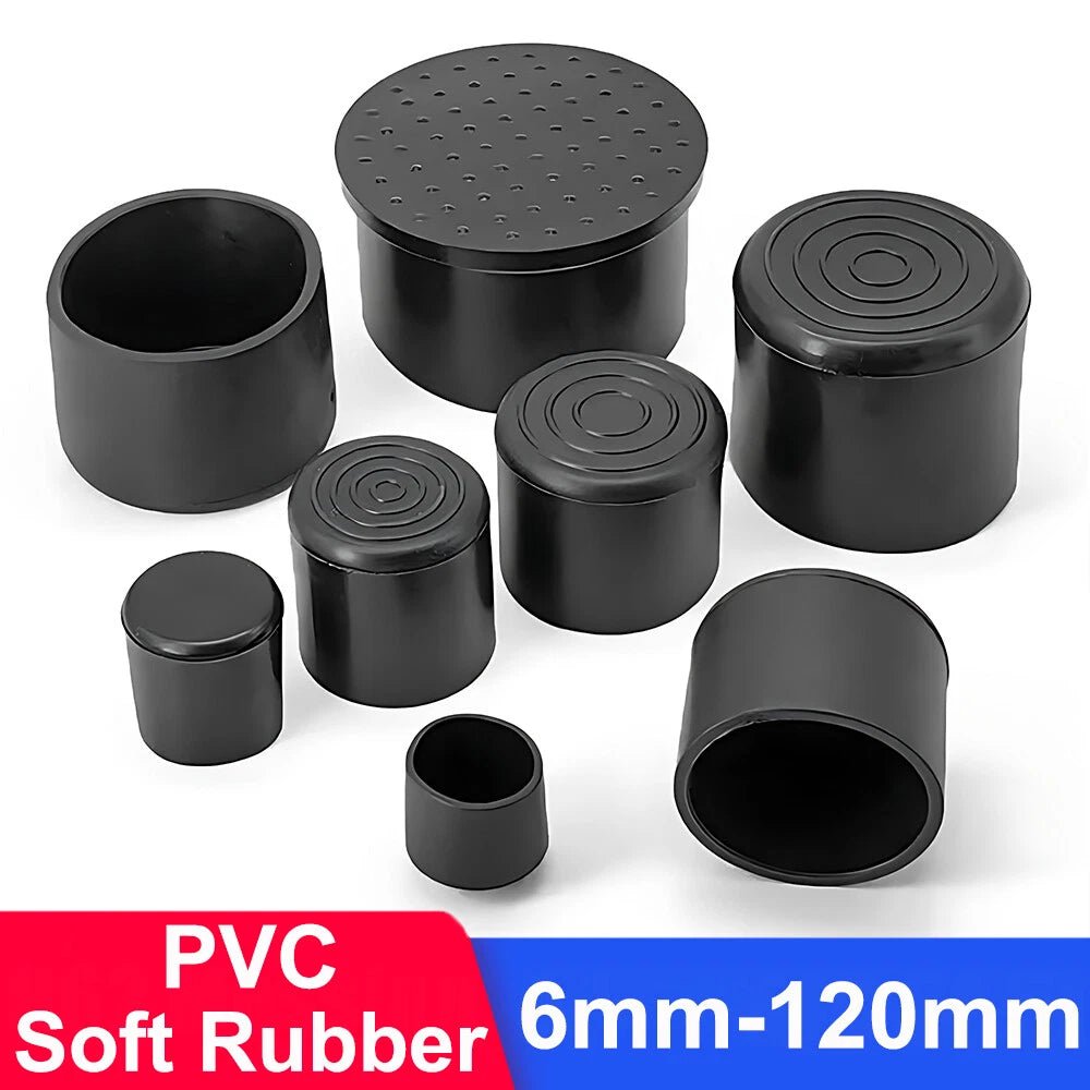 Rubber Chair Ferrules AntiScratch Floor Protector Table Feet Leg Cap End Black - HomeDIYer
