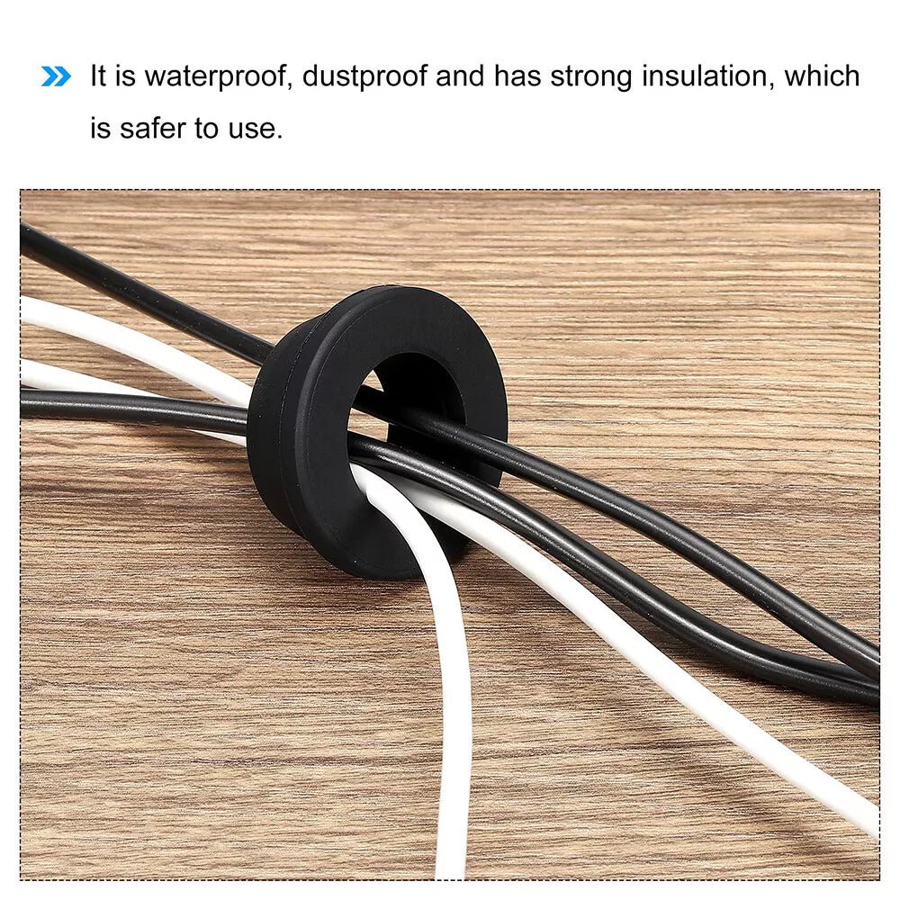 5mm - 201.5mm Silicone Rubber Grommet Plug Bungs Cable Wiring Protect Bushes Black - HomeDIYer
