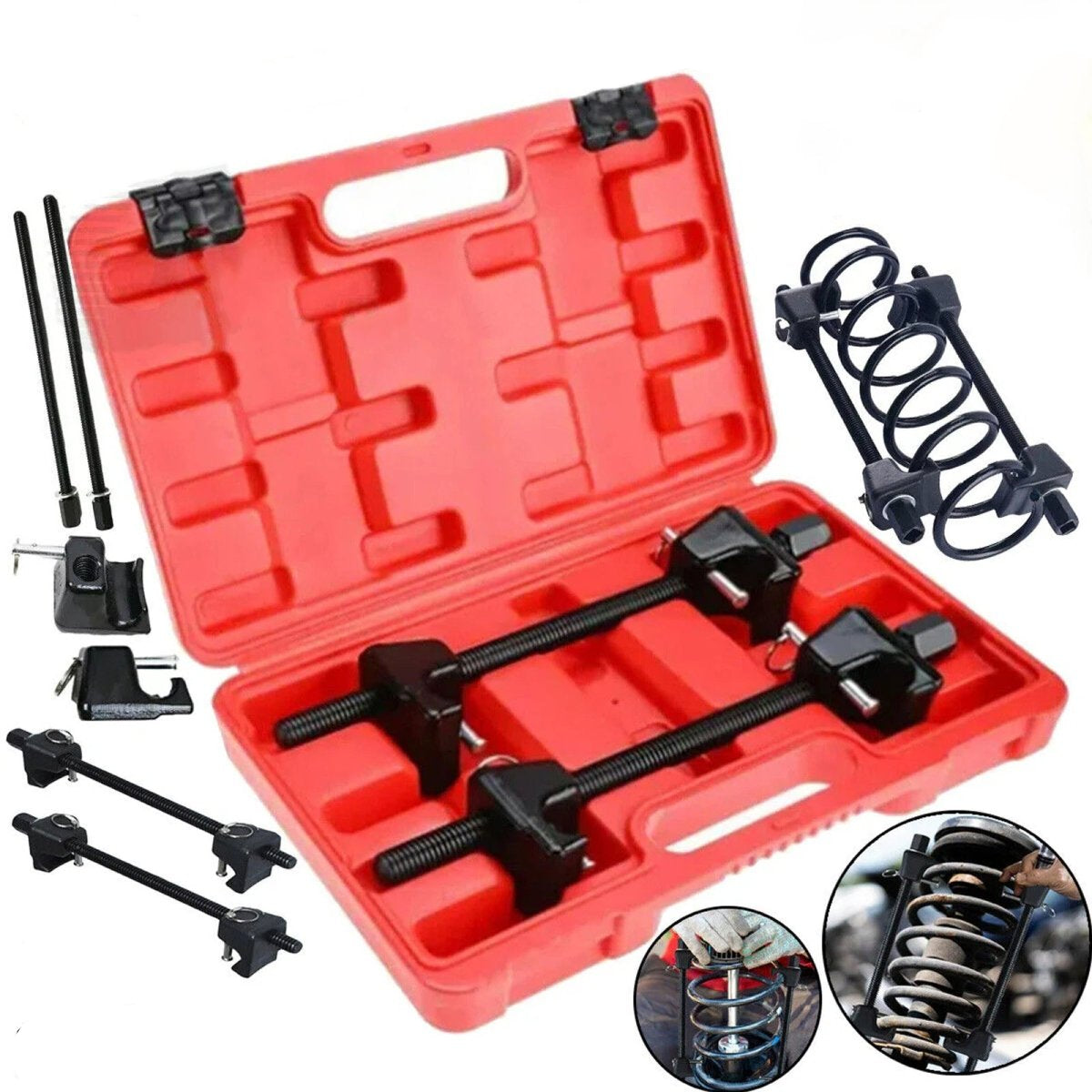 2x 325mm spring compressor car lowering universal strut tensioning tool set - HomeDIYer