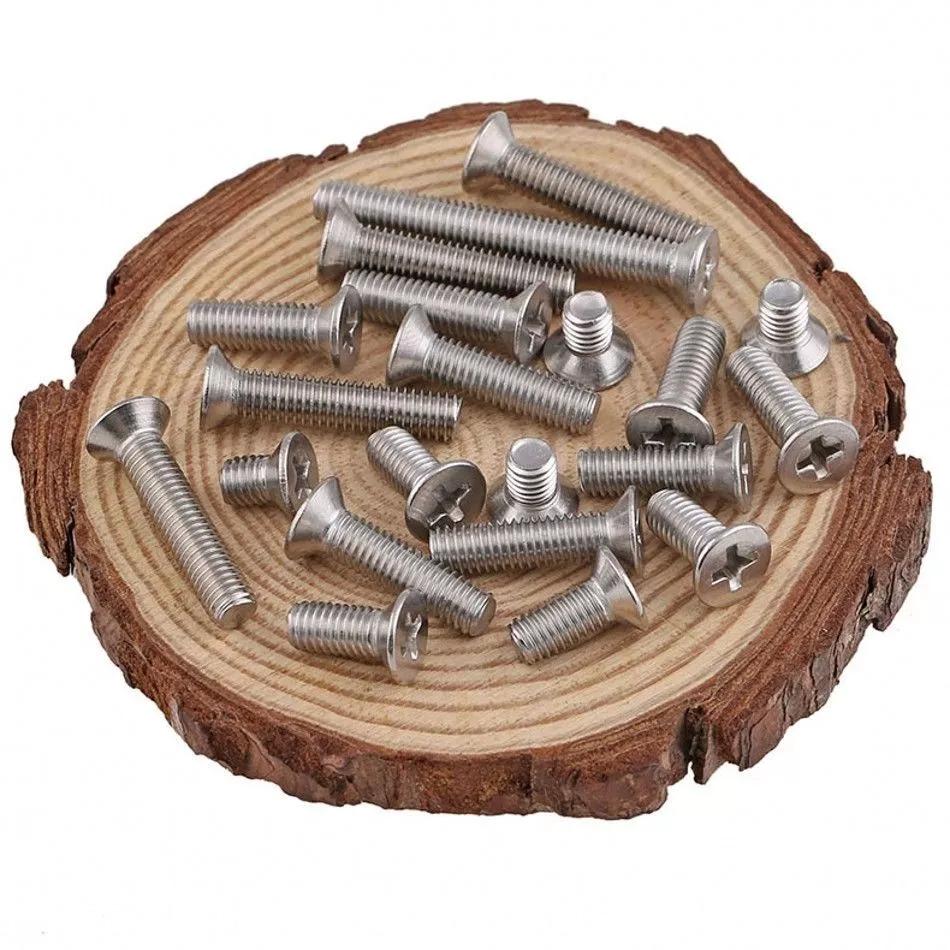 304 Stainless Steel Flat Head Phillips Machine Screw M1 M1.2 M1.4 M1.6 M2 M2.5 Length 3mm - 60mm - HomeDIYer