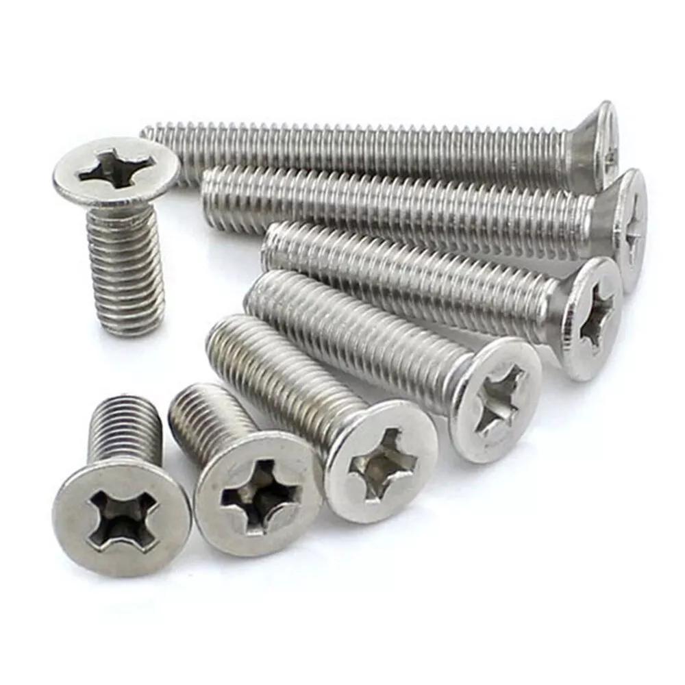 304 Stainless Steel Flat Head Phillips Machine Screw M1 M1.2 M1.4 M1.6 M2 M2.5 Length 3mm - 60mm - HomeDIYer