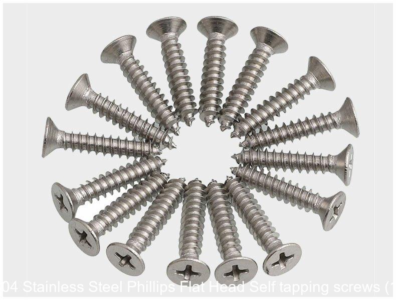 304 Stainless Steel Phillips Flat Head Self tapping screws M4 M4.2 M5 M6 M8 50Pcs - HomeDIYer