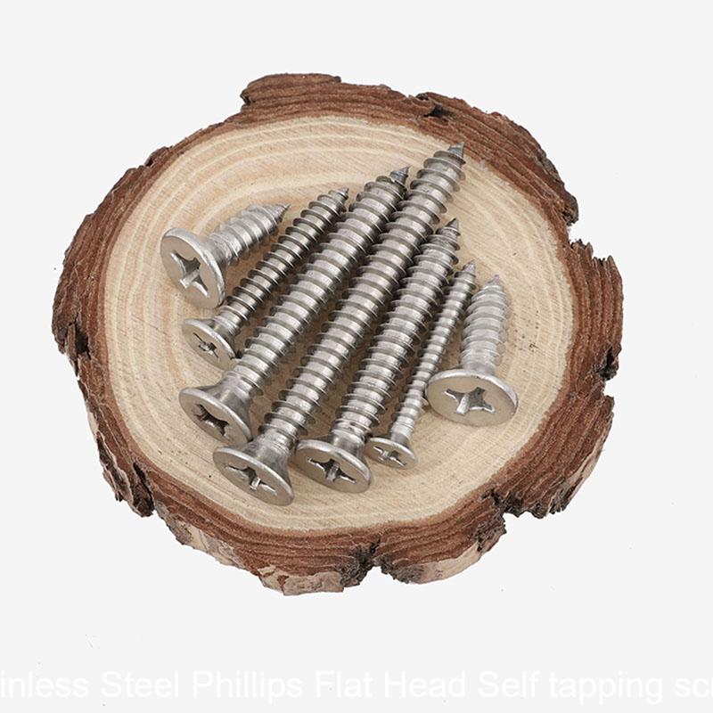 50Pcs 304 Stainless Steel Phillips Flat Head Self tapping screws M1 M1.2 M1.4 M1.7 M2 M2.2 M2.6 M3 M3.5 - HomeDIYer
