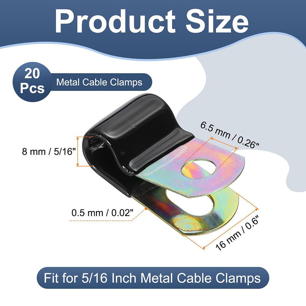 Unlined P Clips 4mm - 50mm Hose Conduit Tubing Cable Holder Insulating hose clamp - HomeDIYer