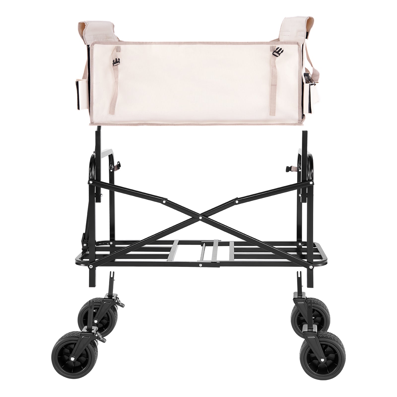 Foldable Wagon Cart Converts to Bench 550lb Load & 220L Utility Wagon for Camp