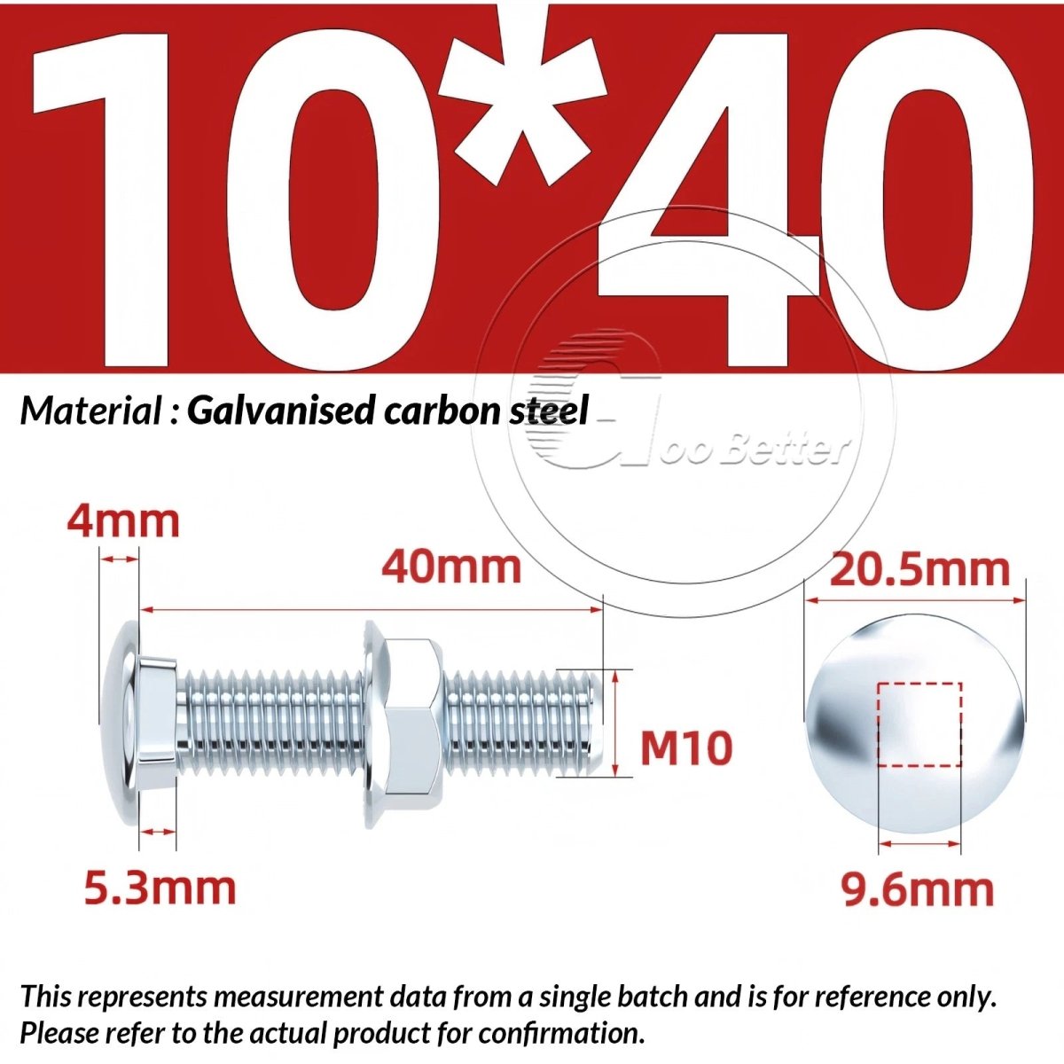 M8 M10 M12 Carriage Bolts with Hex Nuts — Zinc - Plated Steel, Full & Partial Thread - HomeDIYer