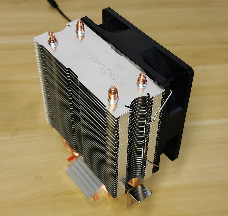 Dual Heatpipe CPU Cooler with Dual 90mm Fans — Intel & AMD, 3-Pin, 35-Fin Tower