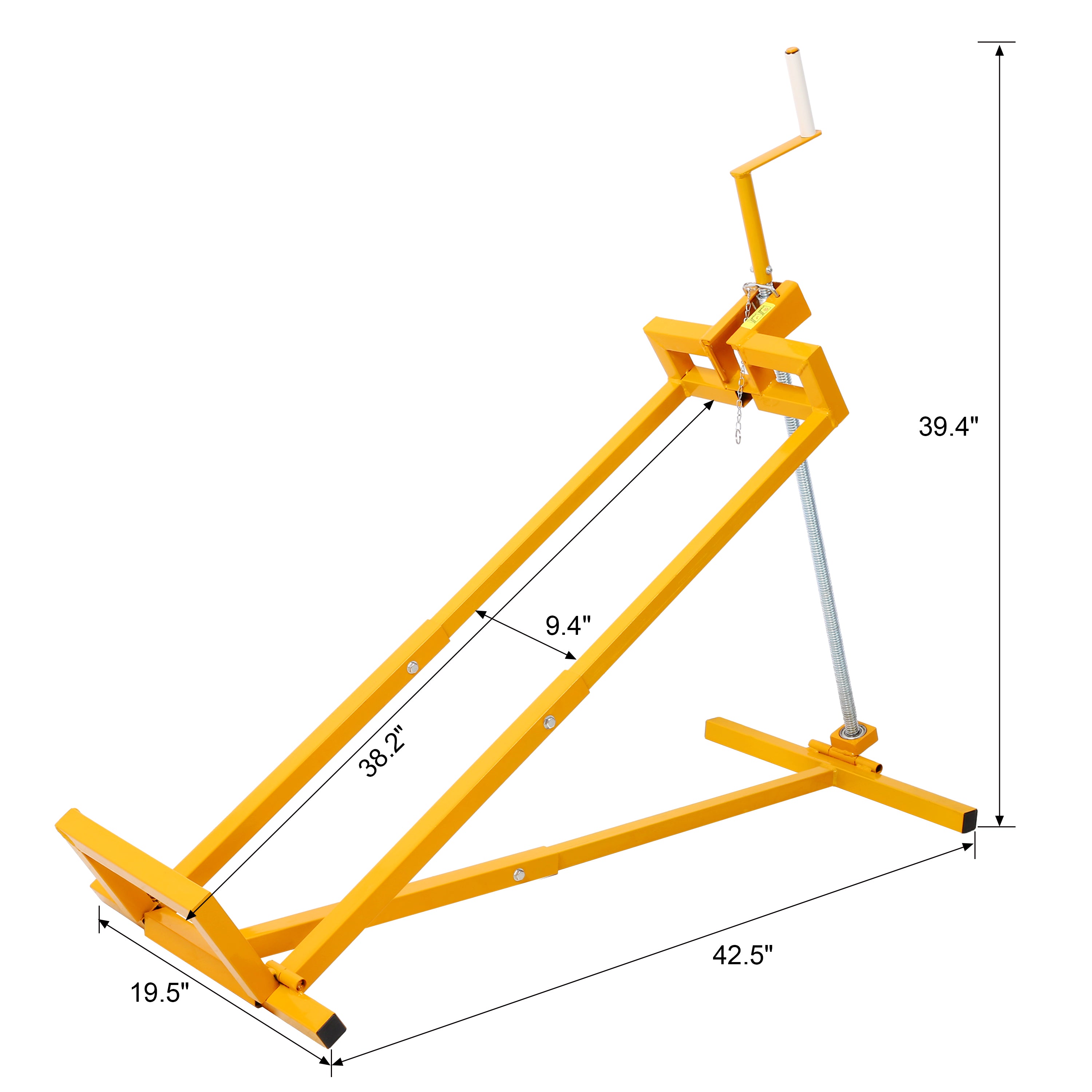 Easy Lawn Mower Lift for Riding Tractors , 800 Lbs Capacity Lawn Tractor Lifter, Ride-on Mower, Cleaning Aid, Universal, Lawn Tractor Lift, Lawn Tractor + 45° Tilt Adjustable, Yellow