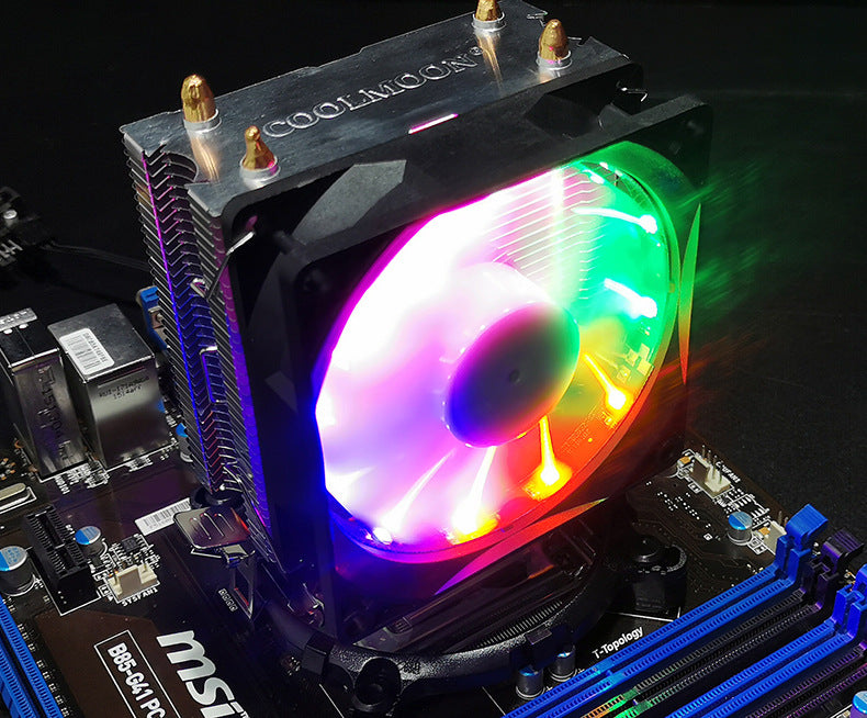 Dual Heatpipe CPU Cooler with Dual 90mm Fans — Intel & AMD, 3-Pin, 35-Fin Tower