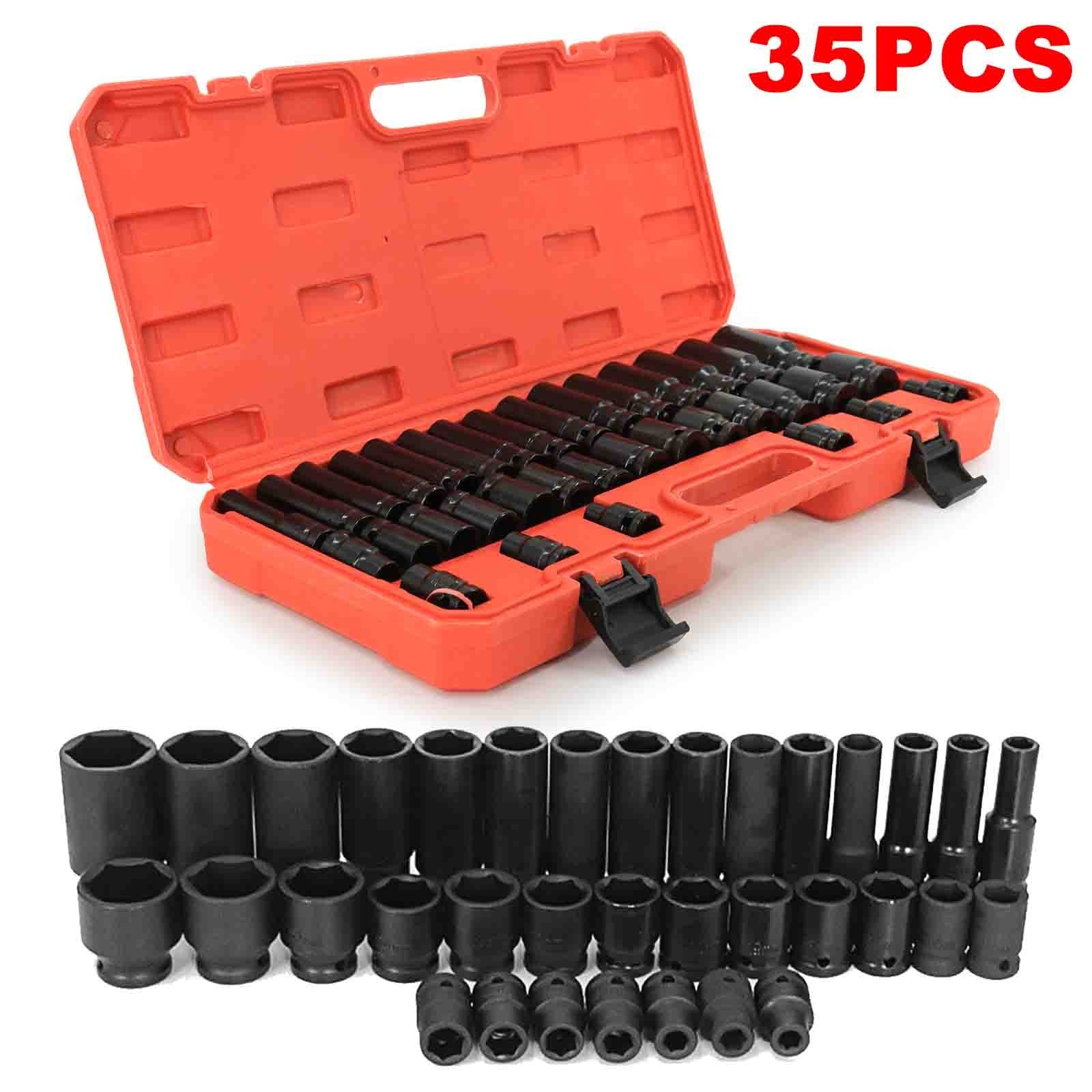 46Pcs 1/4" Drive Socket Set & Screwdriver Bits Ratchet Wrench Drill Bits Set