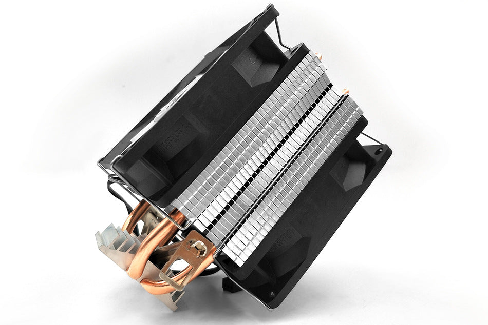 Dual Heatpipe CPU Cooler with Dual 90mm Fans — Intel & AMD, 3-Pin, 35-Fin Tower